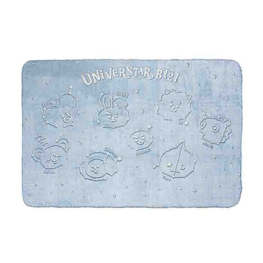 🌌 BT21 Blue Glow-in-the-Dark Constellations Plush Throw Blanket 55 x 38 inches